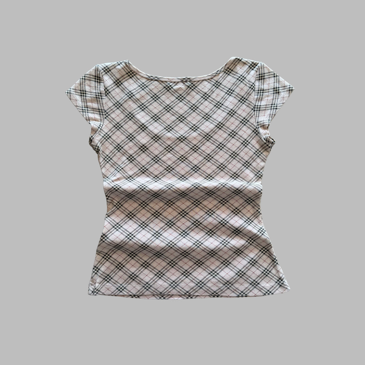 Y2K Burberry Blue Label Scoop Neck Synched Top - M