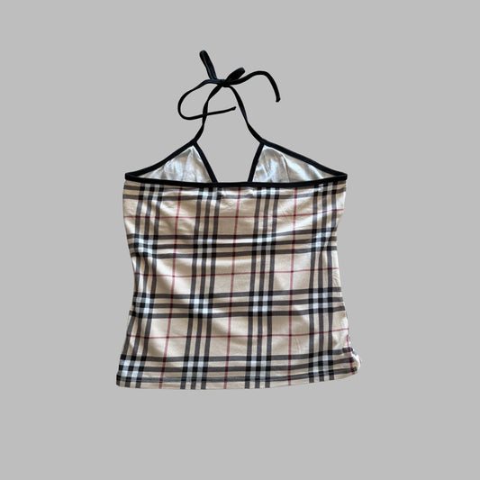 Y2K Burberry Deadstock Nova Check Halter - S