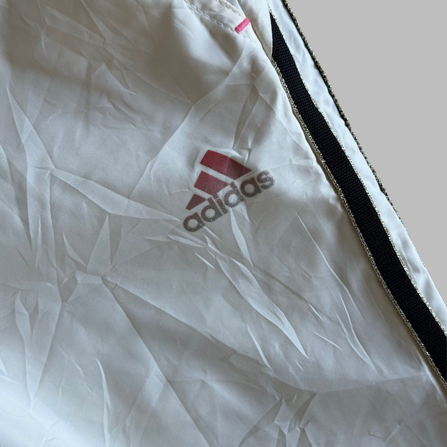 Y2K Adidas Three Stripe Wide Leg Track Pants - XS