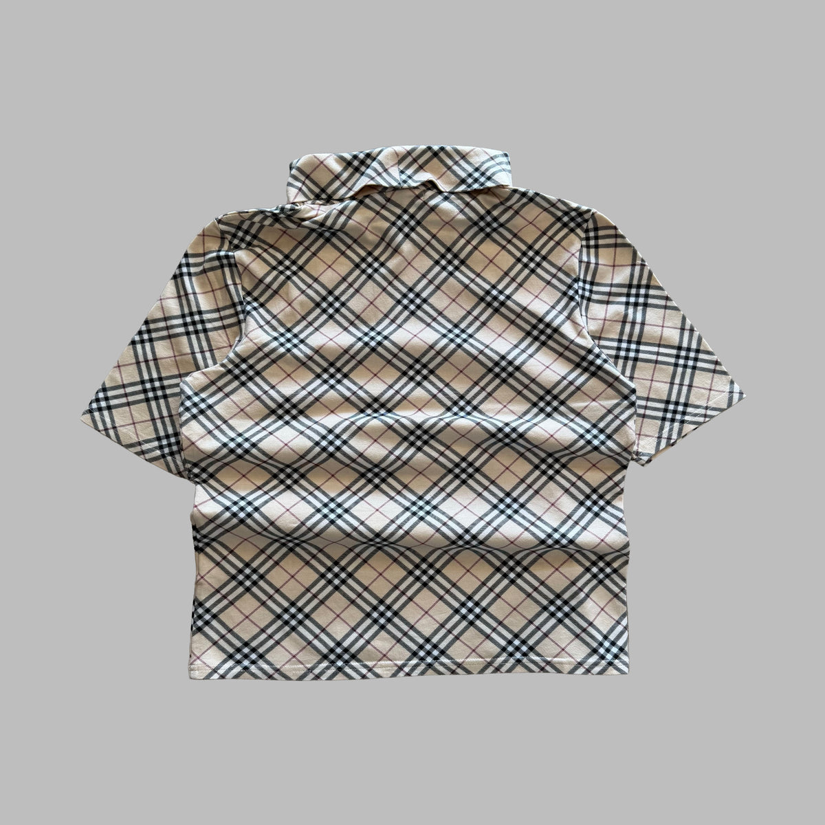 Y2K Burberry Nova Check Turtle Neck Top - M/L