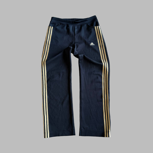 Y2K Adidas Three Stripe Wide Leg Track Pants - M