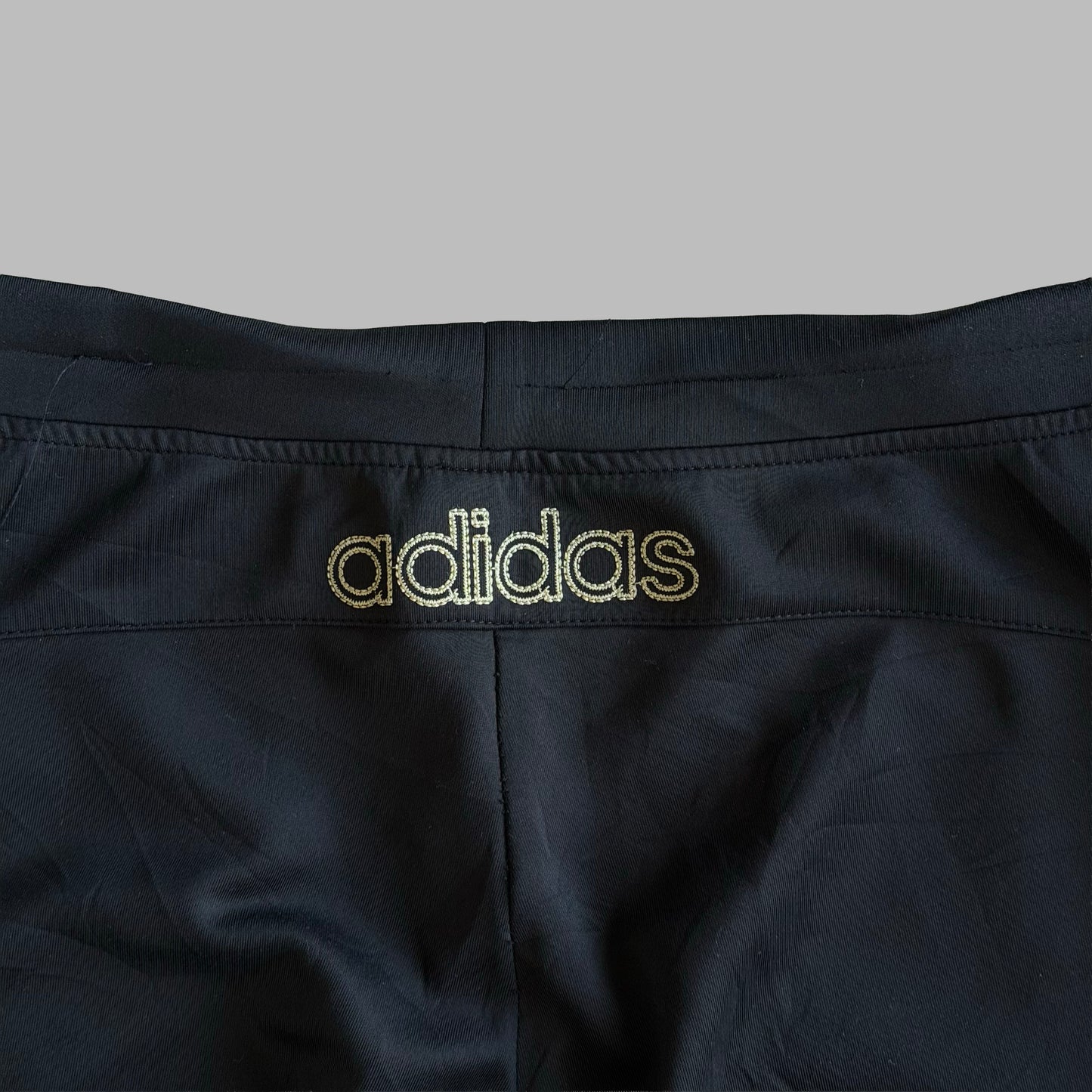Y2K Adidas Three Stripe Wide Leg Track Pants - M