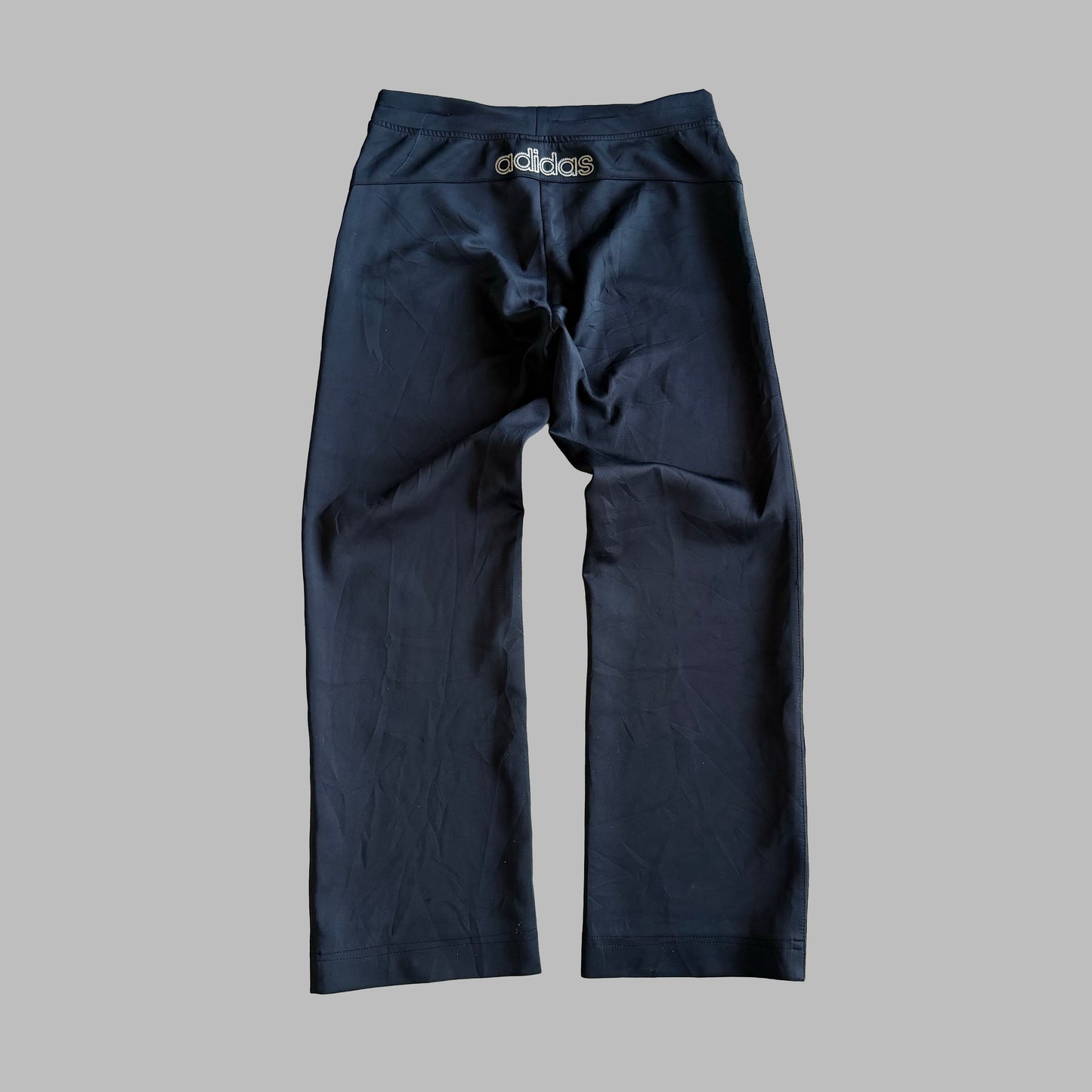 Y2K Adidas Three Stripe Wide Leg Track Pants - M