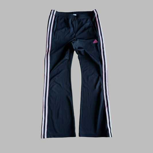 Y2K Adidas Three Stripe Wide Leg Track Pants - XS