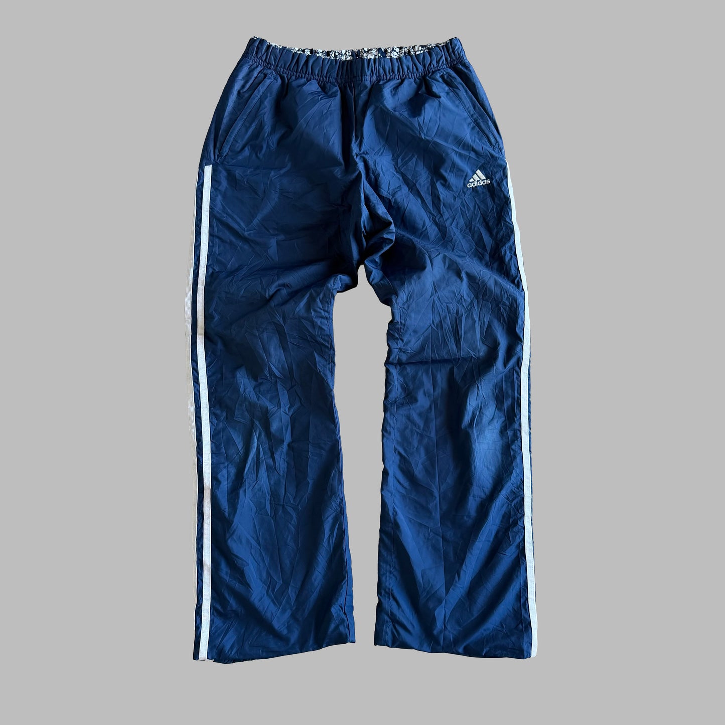 Y2K Adidas Striped Wide Leg Track Pants - S