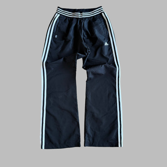 Y2K Adidas Three Stripe Wide Leg Track Pants - S