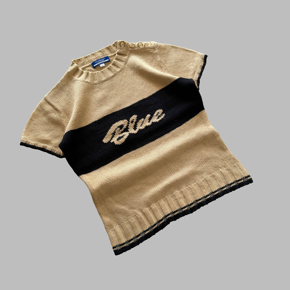 Y2K Burberry Blue Label Knitted Top - S/M