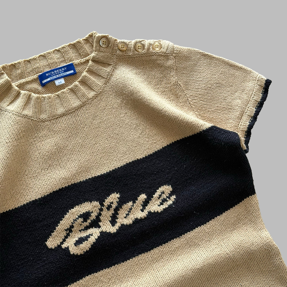 Y2K Burberry Blue Label Knitted Top - S/M
