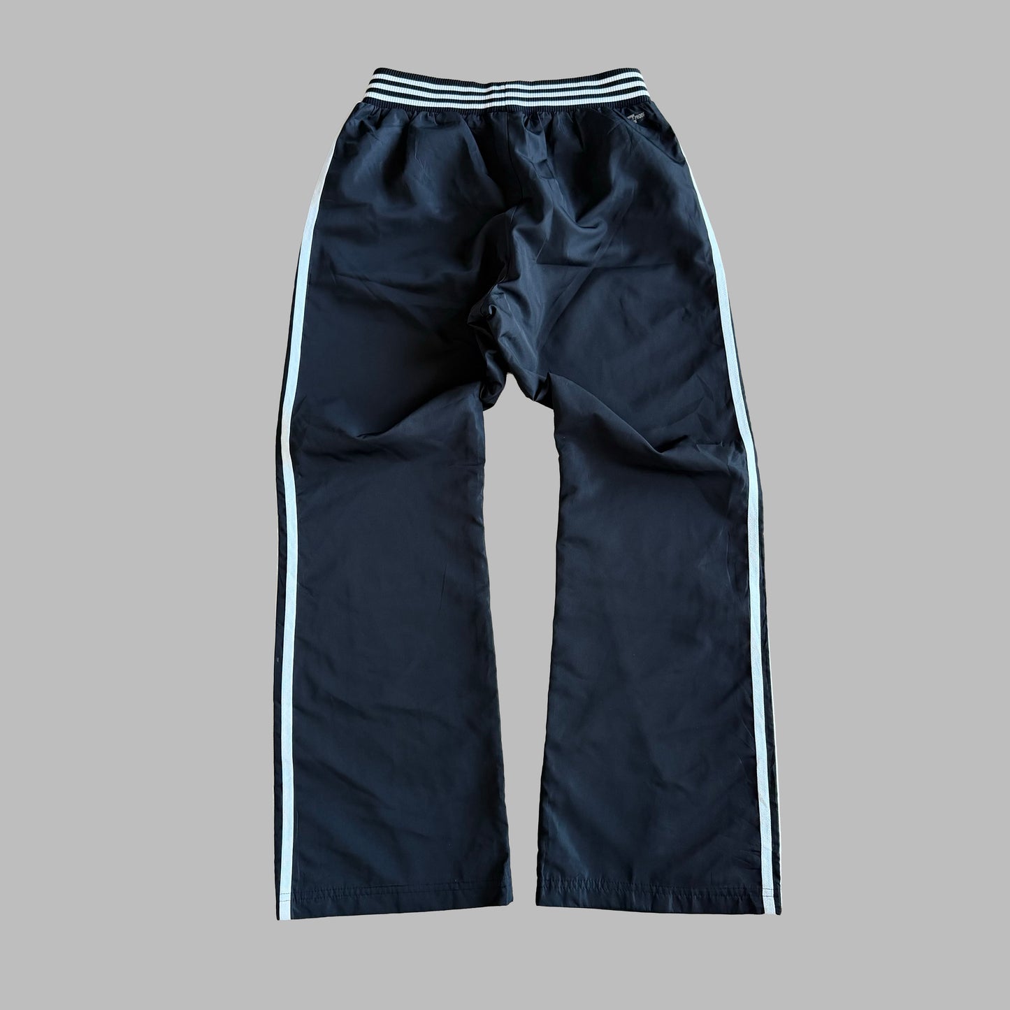 Y2K Adidas Three Stripe Wide Leg Track Pants - S