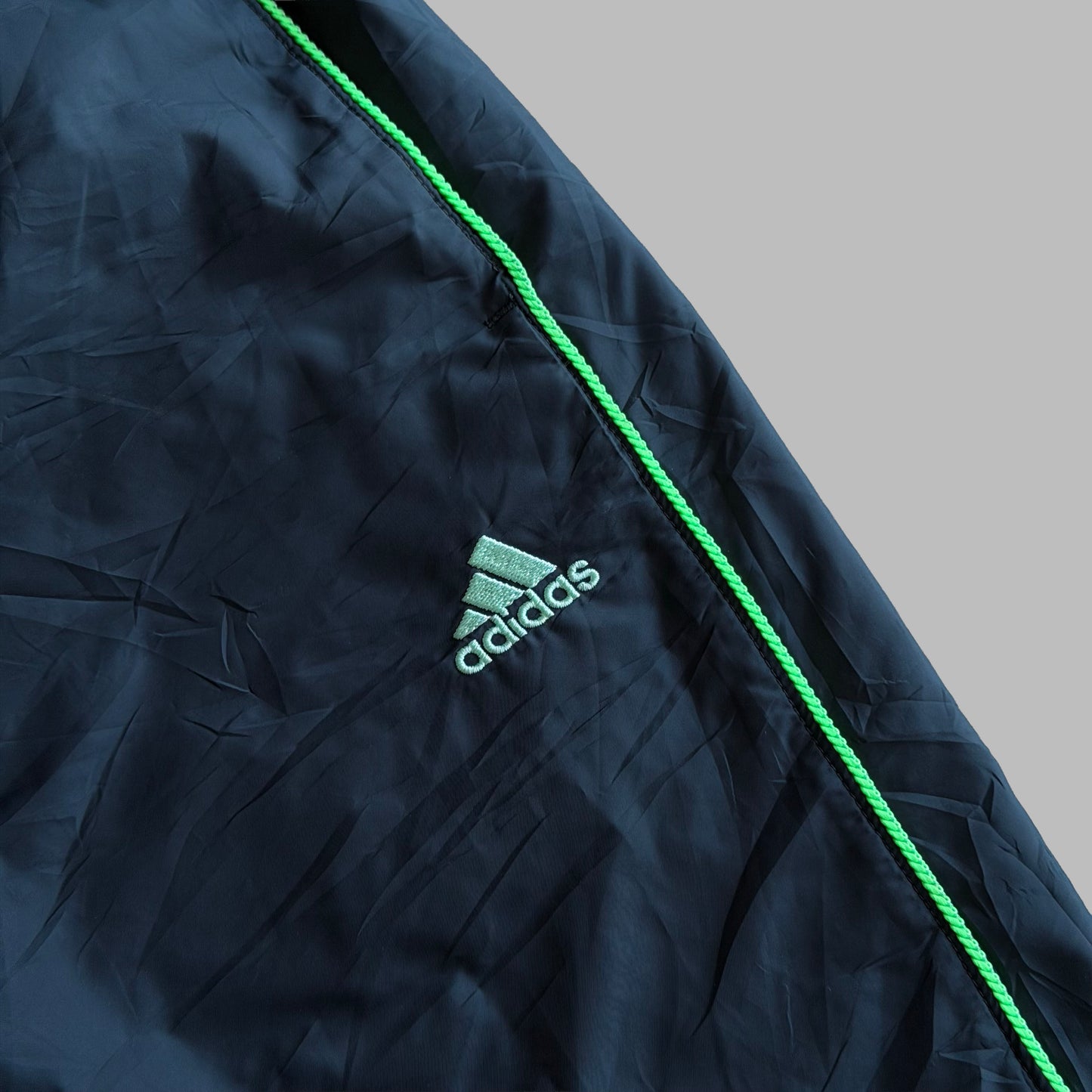 Y2K Adidas Striped Wide Leg Track Pants - M
