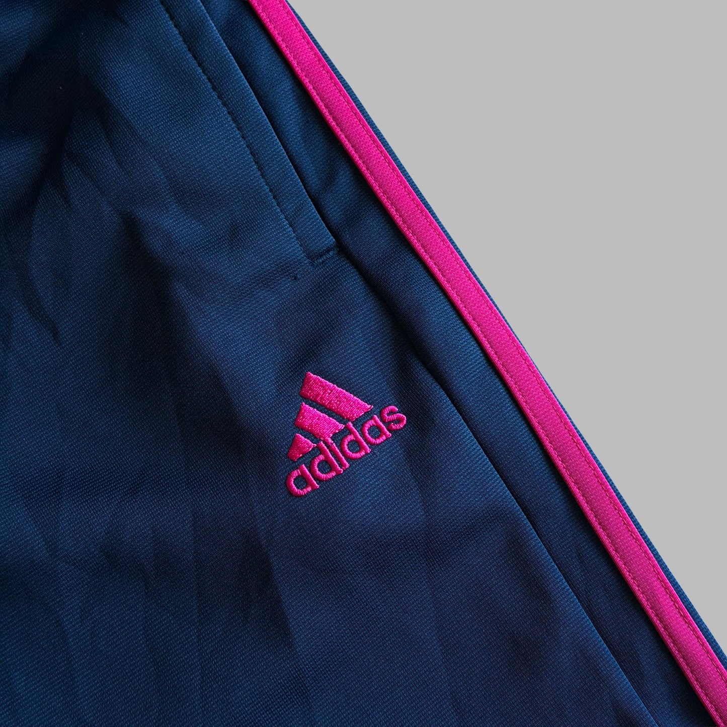 Y2K Adidas Three Stripe Straight Leg Track Pants - S