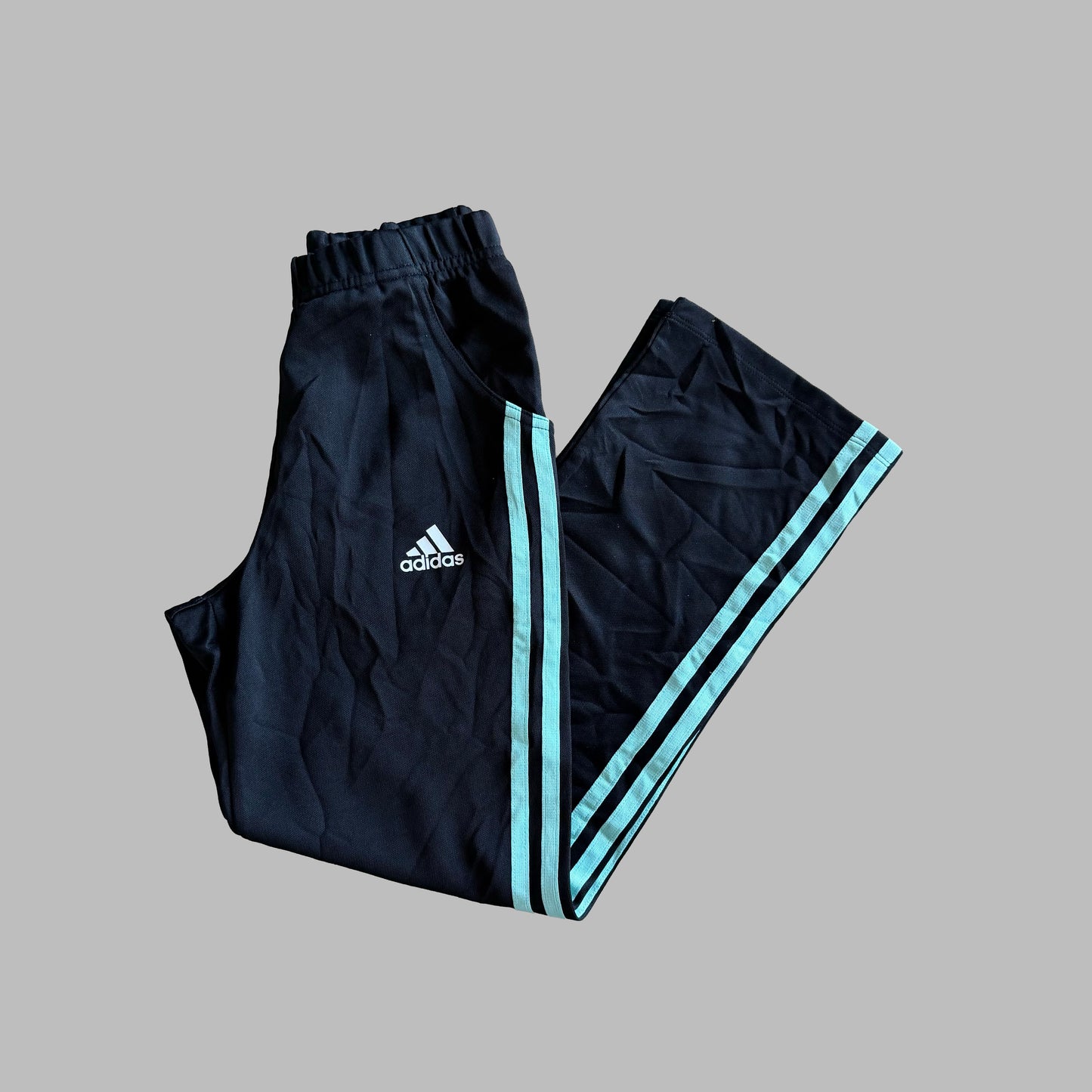 Y2K Adidas Three Stripe Straight Leg Track Pants - XXS