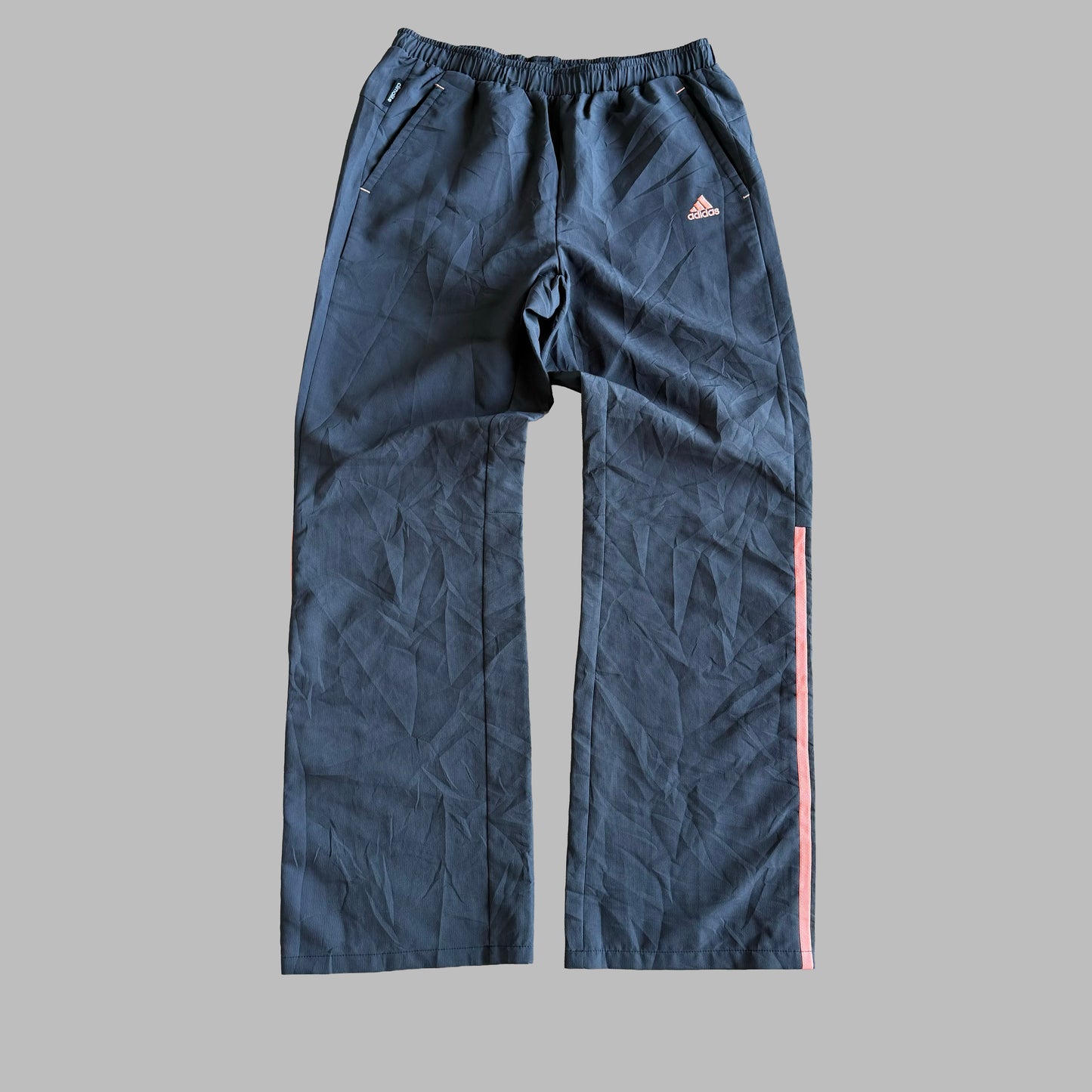 Y2K Adidas Striped Wide Leg Track Pants - S