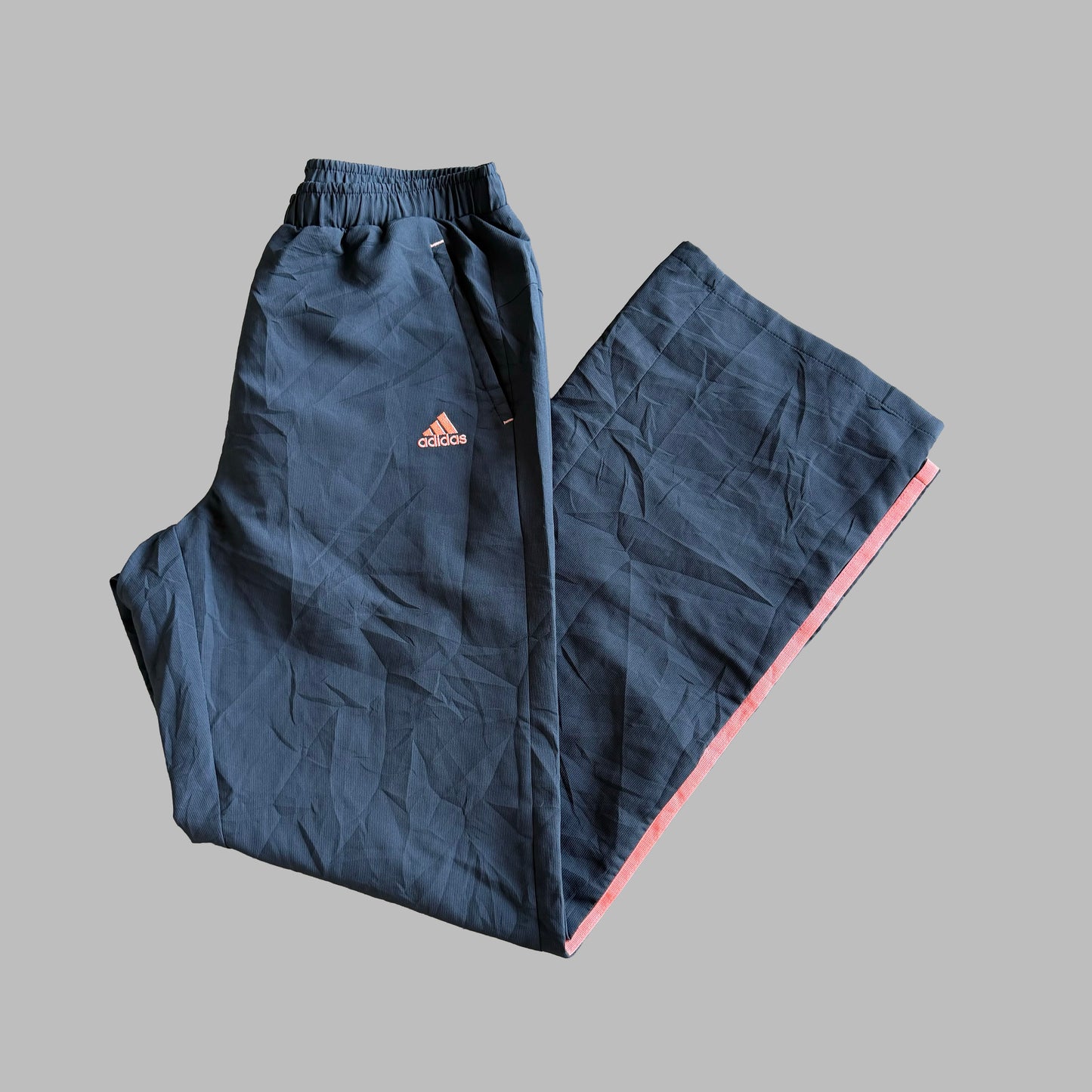 Y2K Adidas Striped Wide Leg Track Pants - S
