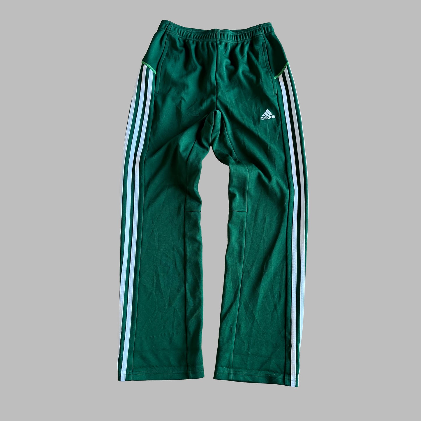 Y2K Adidas Three Stripe Straight Leg Track Pants - S