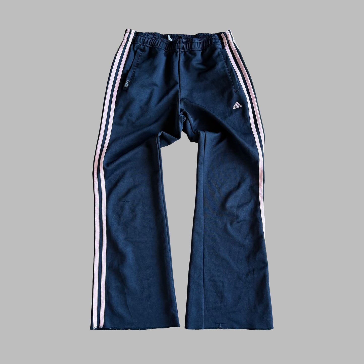 Y2K Adidas Three Stripe Flared Track Pants - S