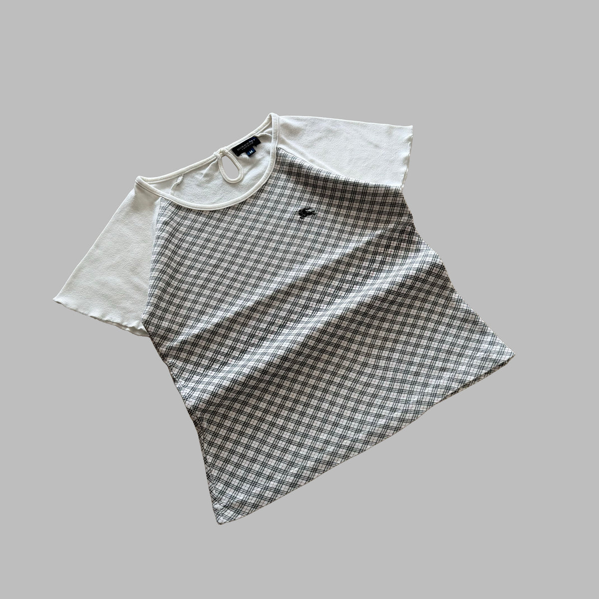 Y2K Burberry Nova Check Raglan Fitted Top - M