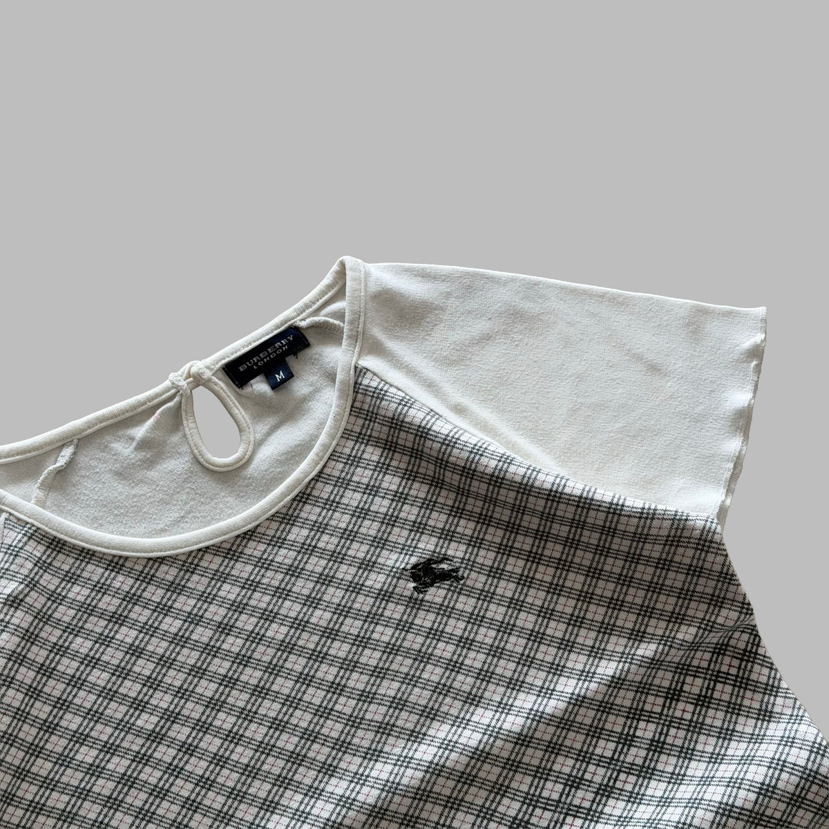 Y2K Burberry Nova Check Raglan Fitted Top - M