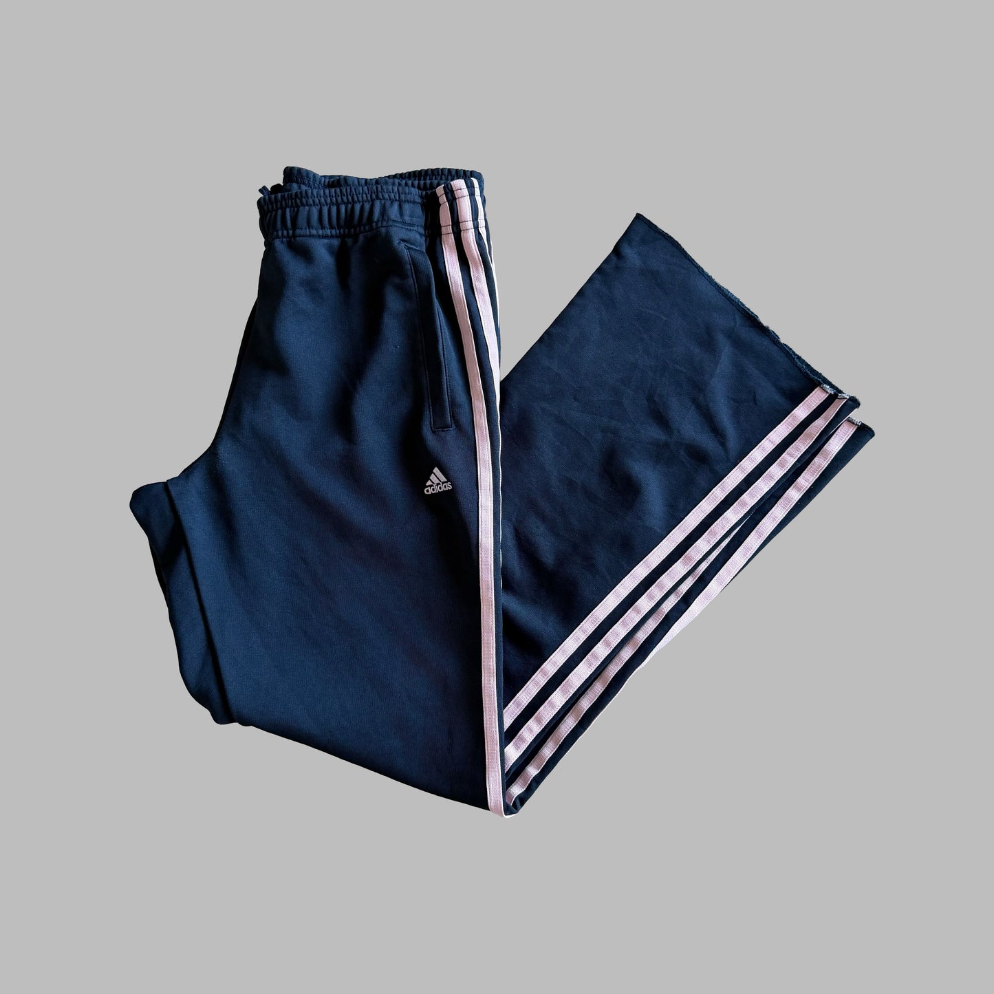 Y2K Adidas Three Stripe Flared Track Pants - S