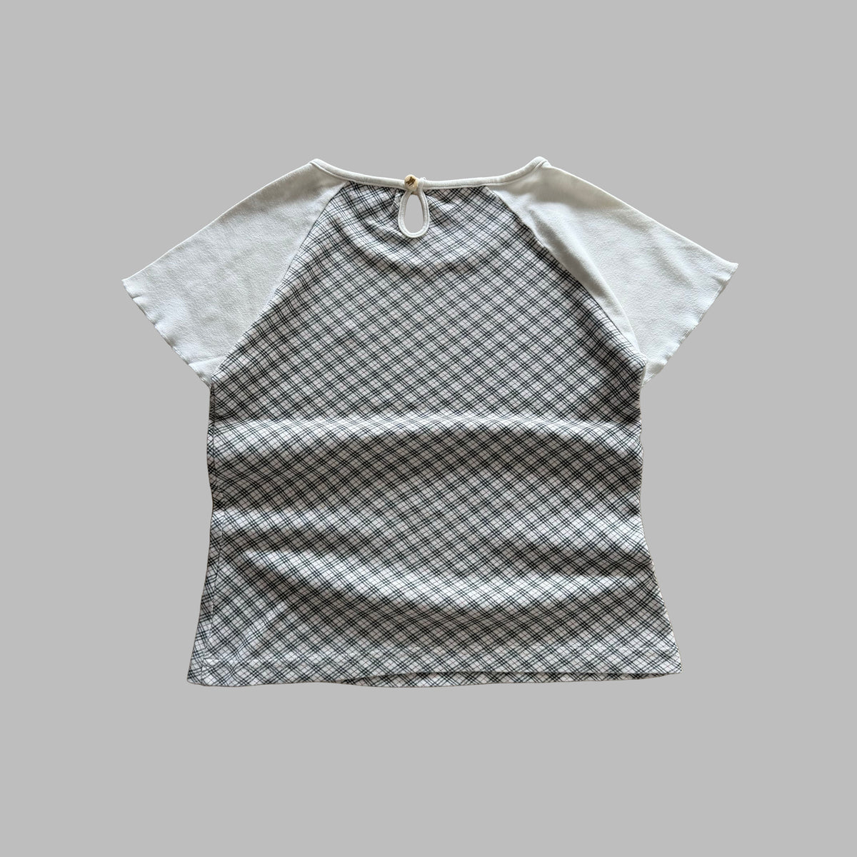 Y2K Burberry Nova Check Raglan Fitted Top - M