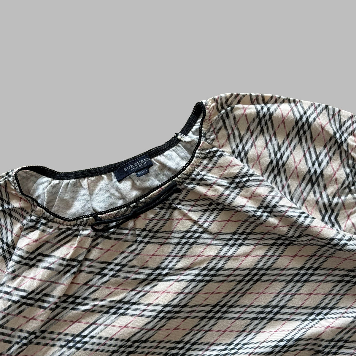 Y2K Burberry Nova Check Cap Sleeve Top - M