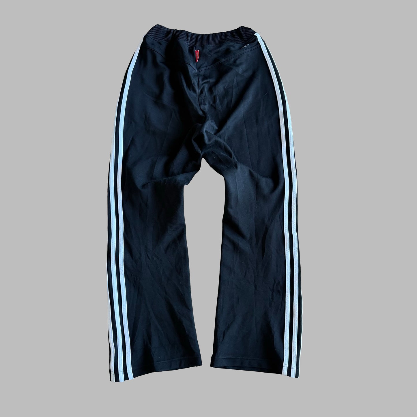 Y2K Adidas Three Stripe Wide Leg Track Pants - M