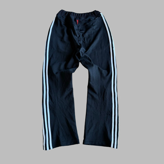 Y2K Adidas Three Stripe Wide Leg Track Pants - M