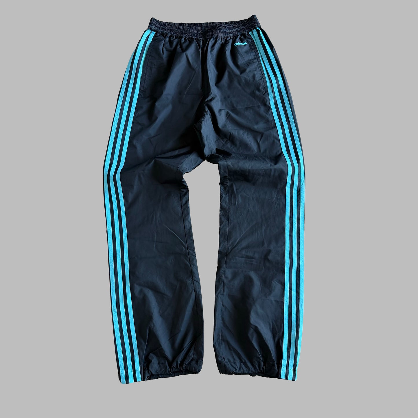 Y2K Adidas Three Stripe Baggy Track Pants - S