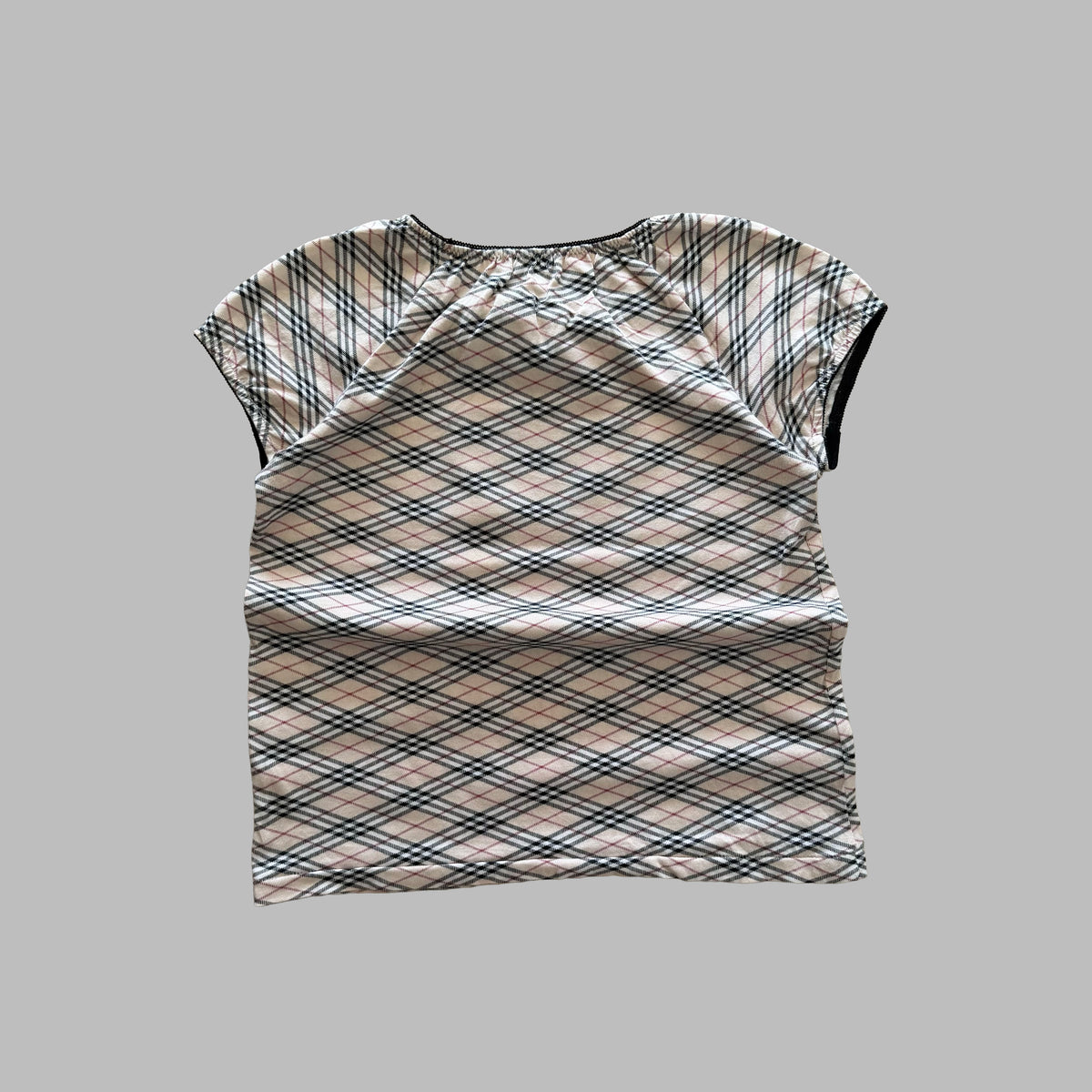 Y2K Burberry Nova Check Cap Sleeve Top - M