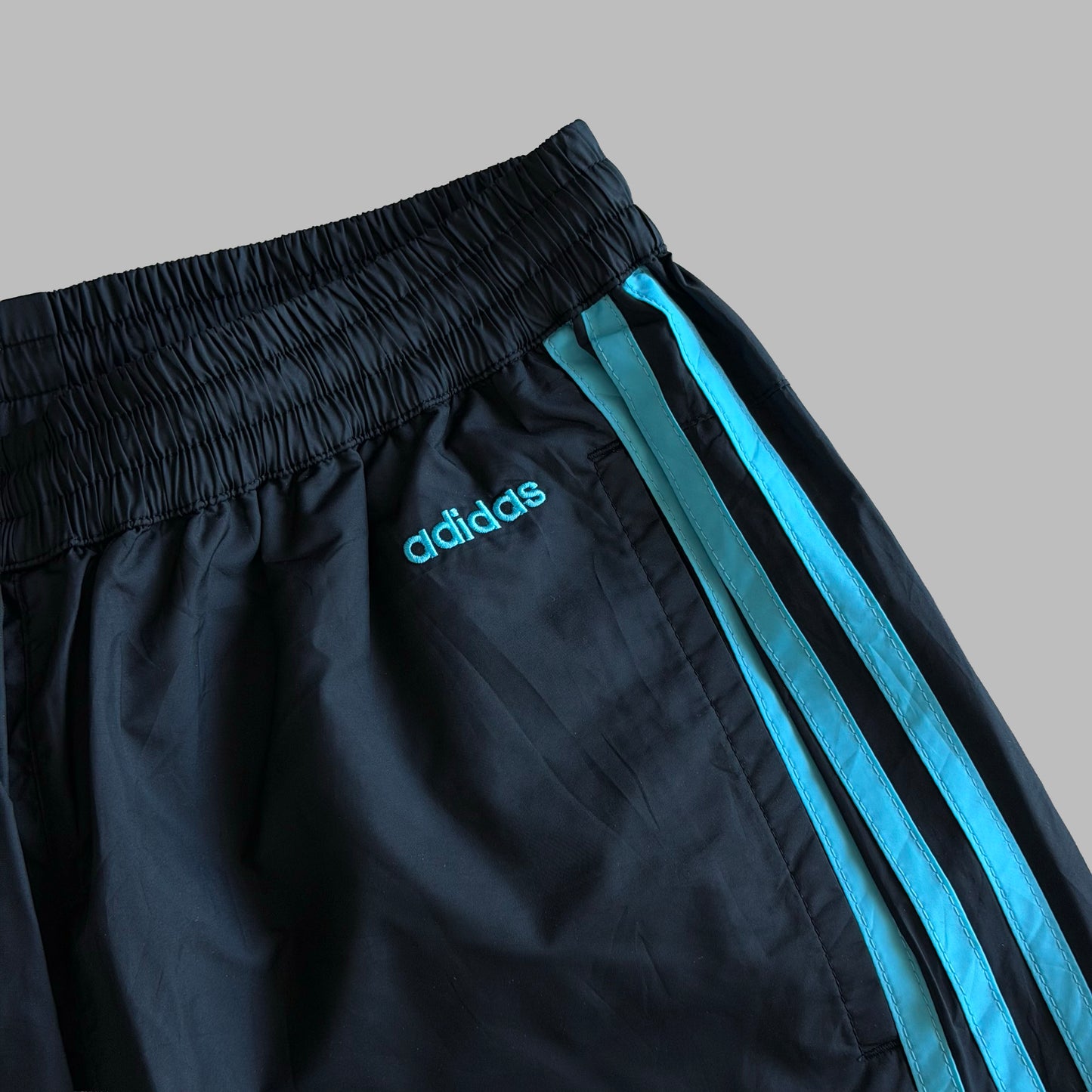 Y2K Adidas Three Stripe Baggy Track Pants - S
