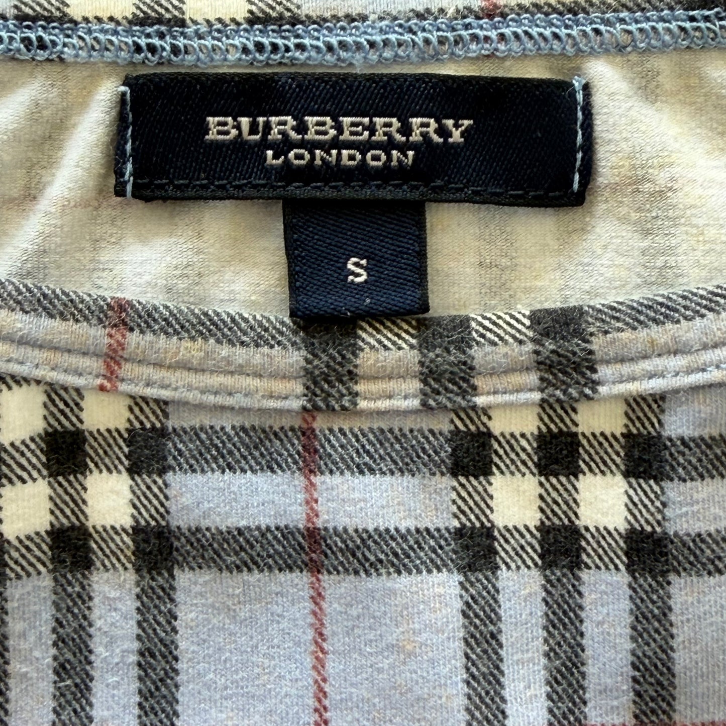 Y2K Burberry Check 3/4 Long Sleeve Top - S/M