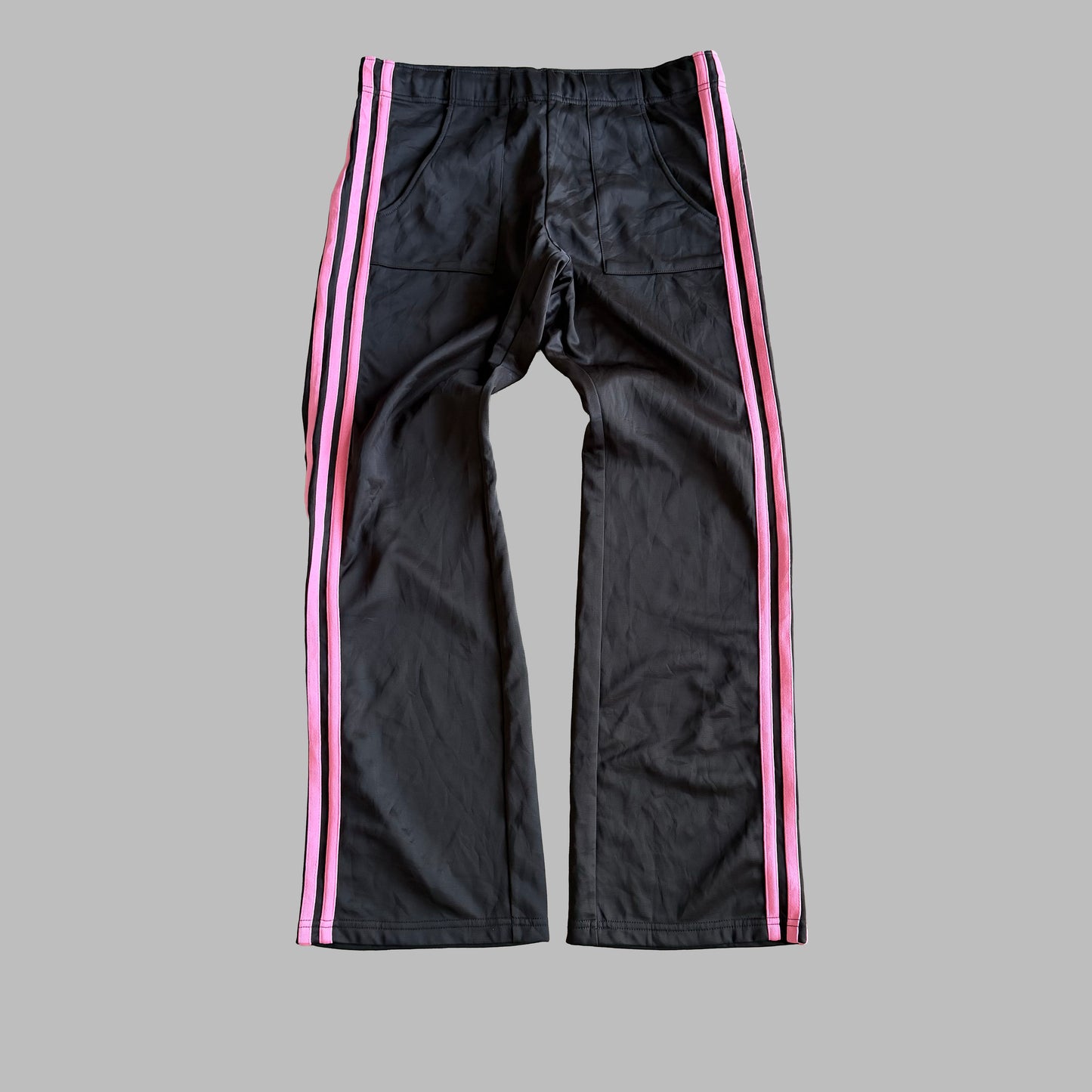 Y2K Adidas Three Stripe Straight Leg Track Pants - M