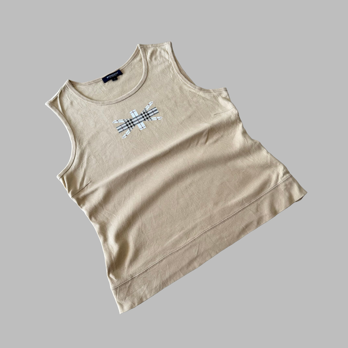Y2K Burberry Union Jack Fitted Top - M/L
