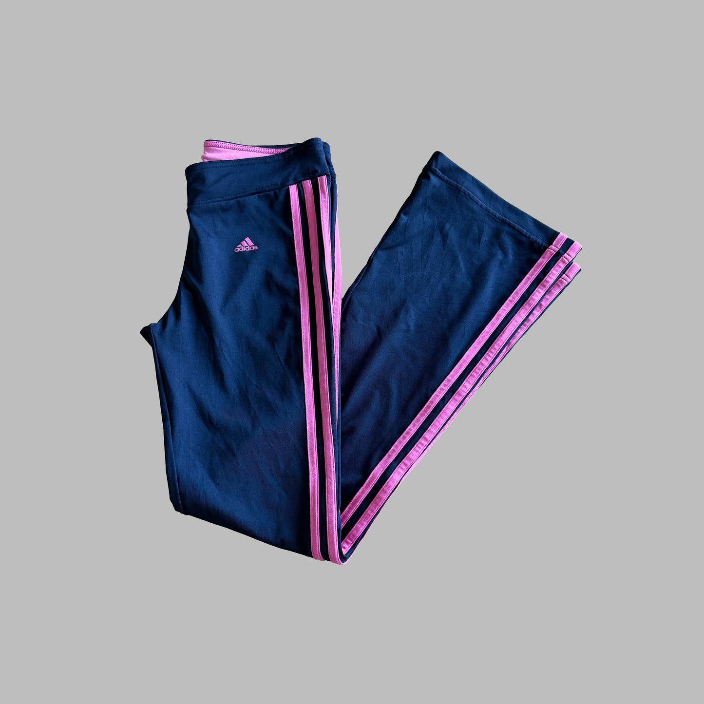 Y2K Adidas Three Stripe Activewear Pants - S