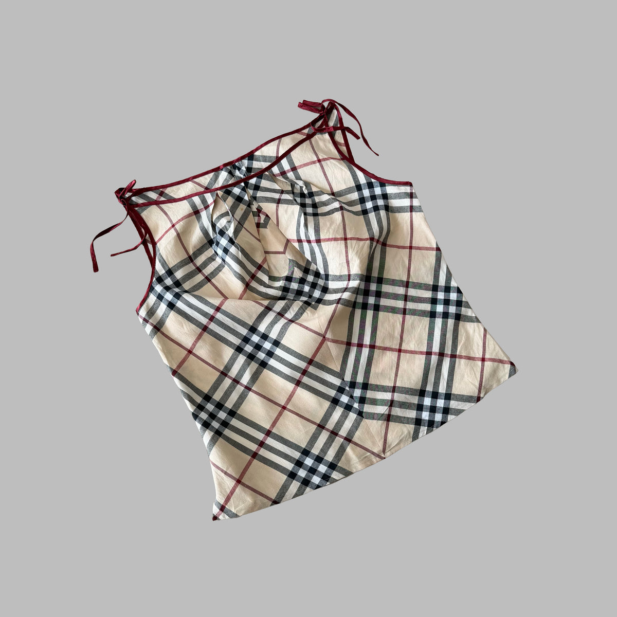 Y2K Burberry Blue Label Tie-Shoulder Cami Top - S