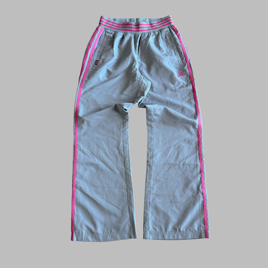 Y2K Adidas Three Stripe Wide Leg Track Pants - XS