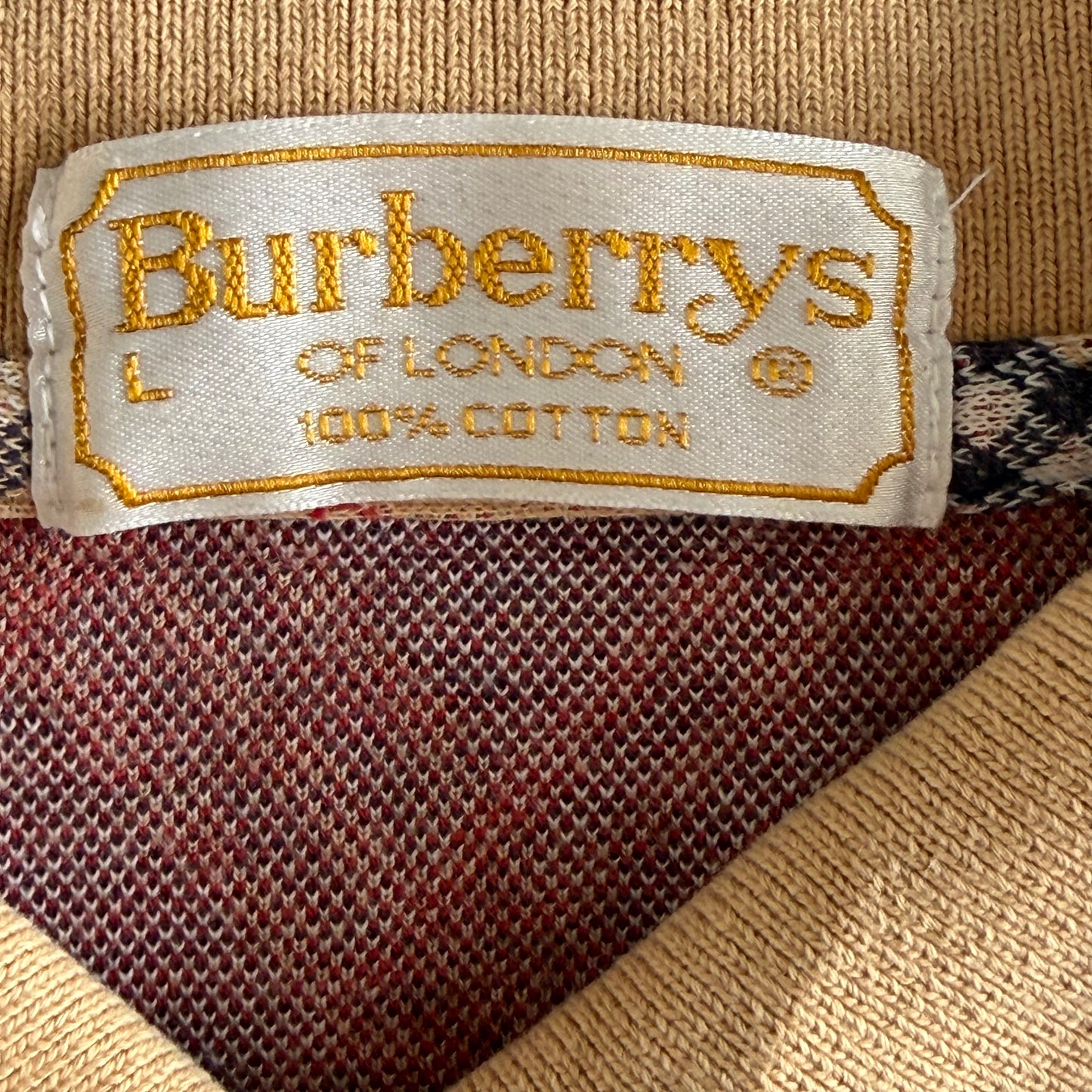 90s Burberry Nova Check Polo Top - L