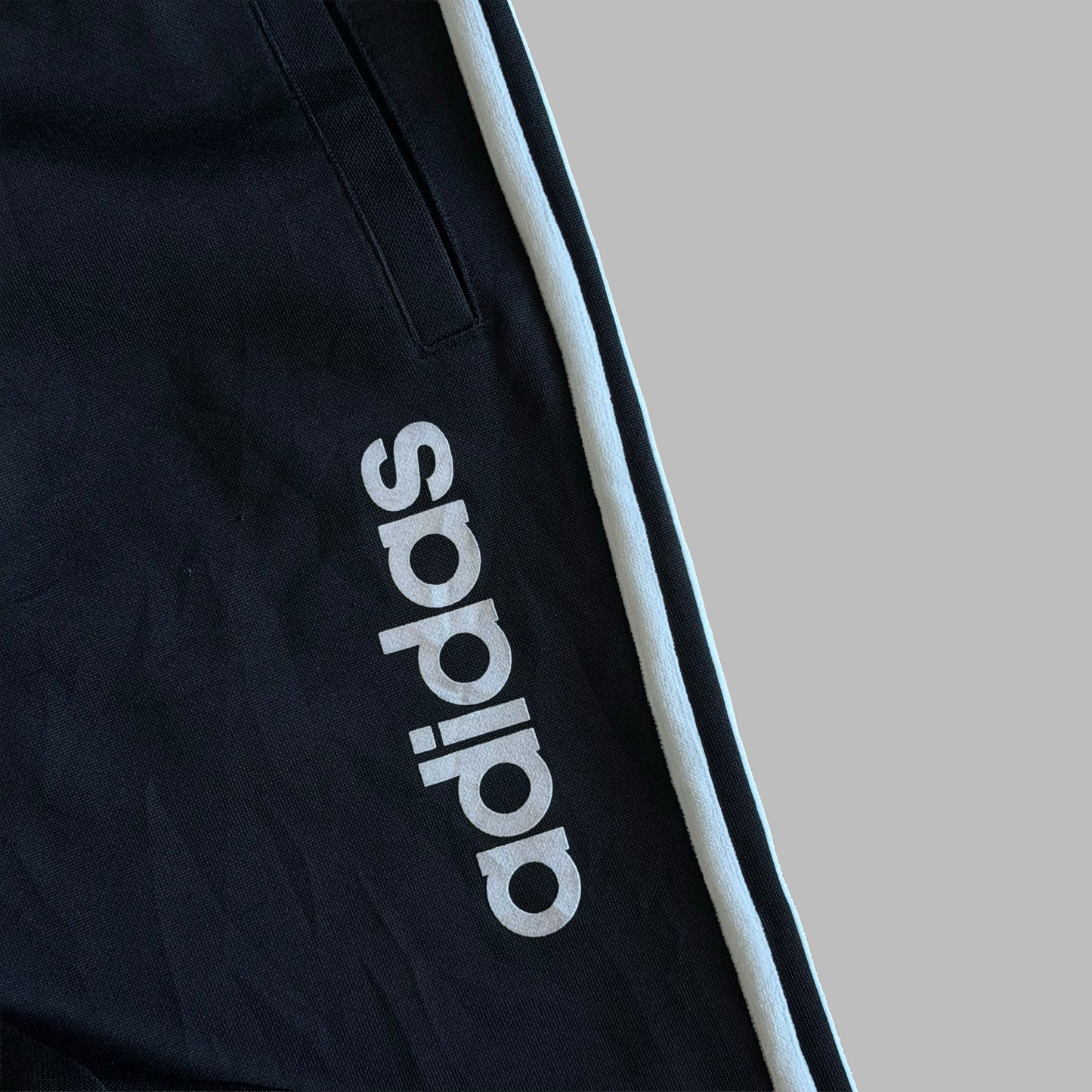 Y2K Adidas Striped Wide Leg Track Pants - S