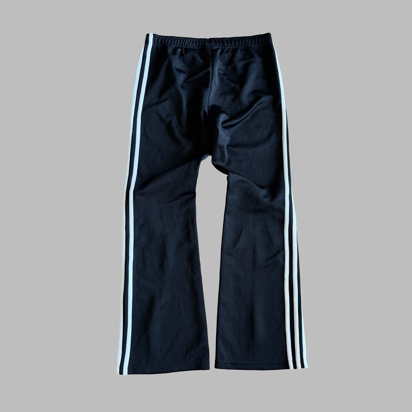 Y2K Adidas Striped Wide Leg Track Pants - S