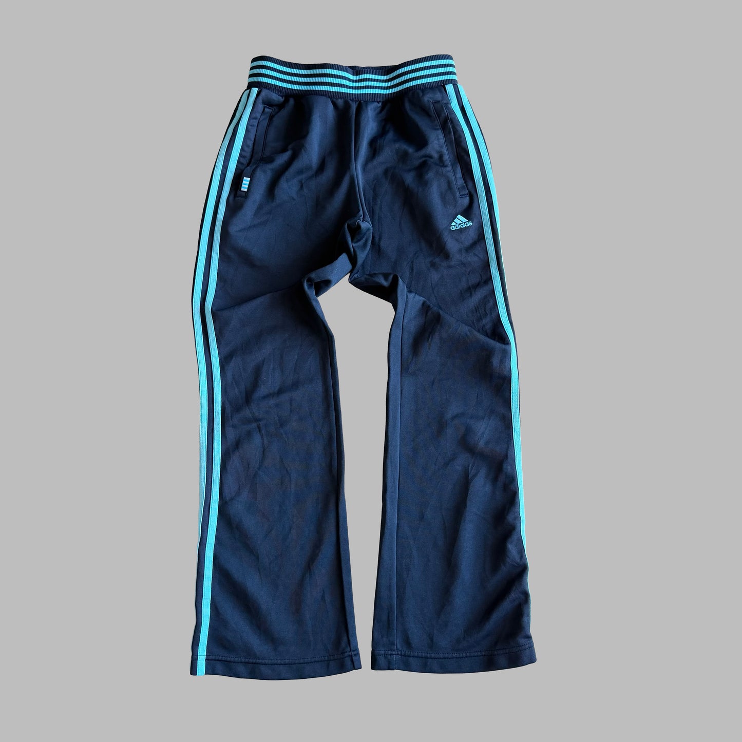 Y2K Adidas Striped Straight Leg Track Pants - S