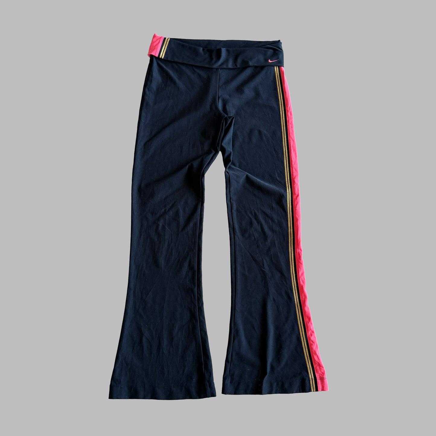 Y2K Nike Striped Fold-over Activewear Pants - S/M