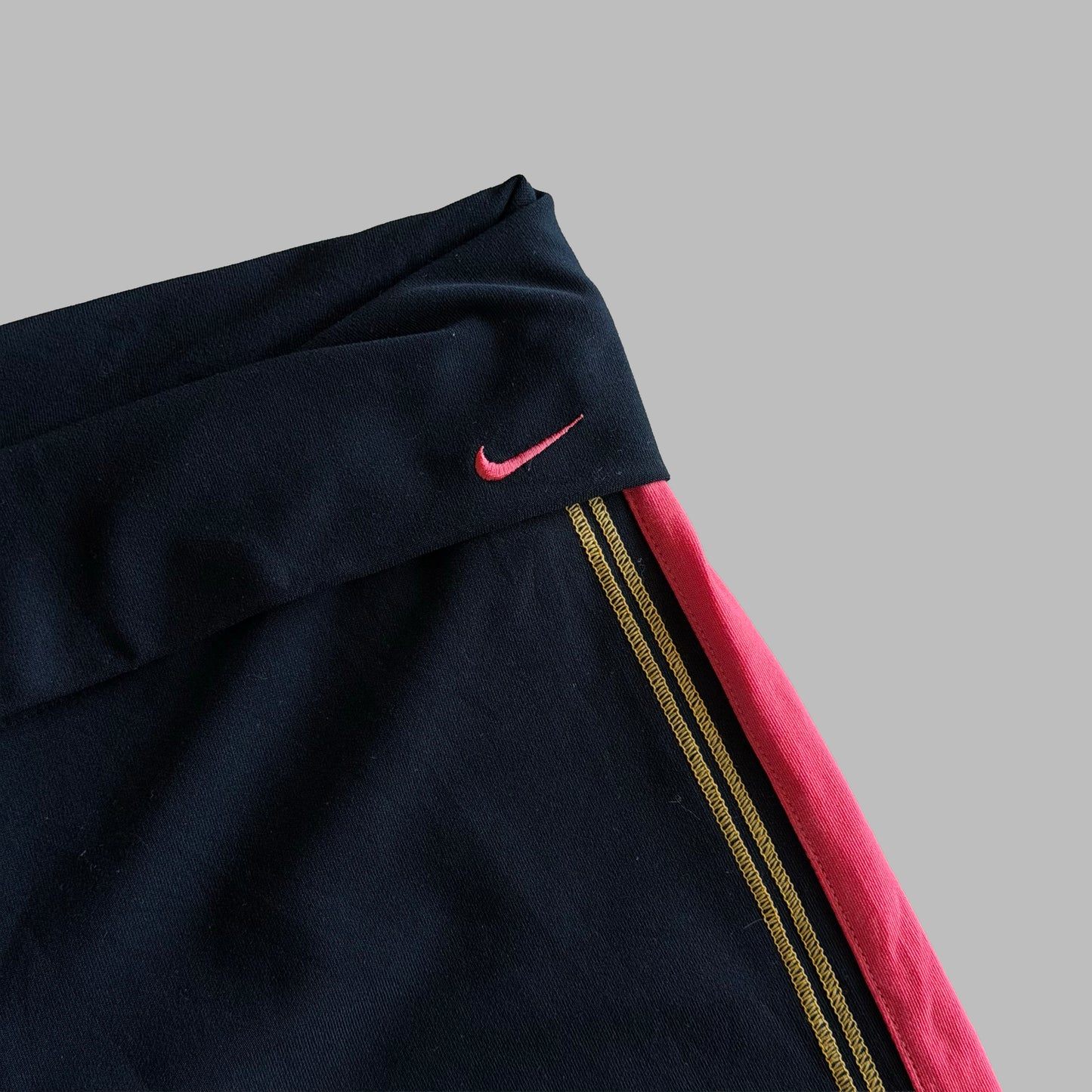 Y2K Nike Striped Fold-over Activewear Pants - S/M