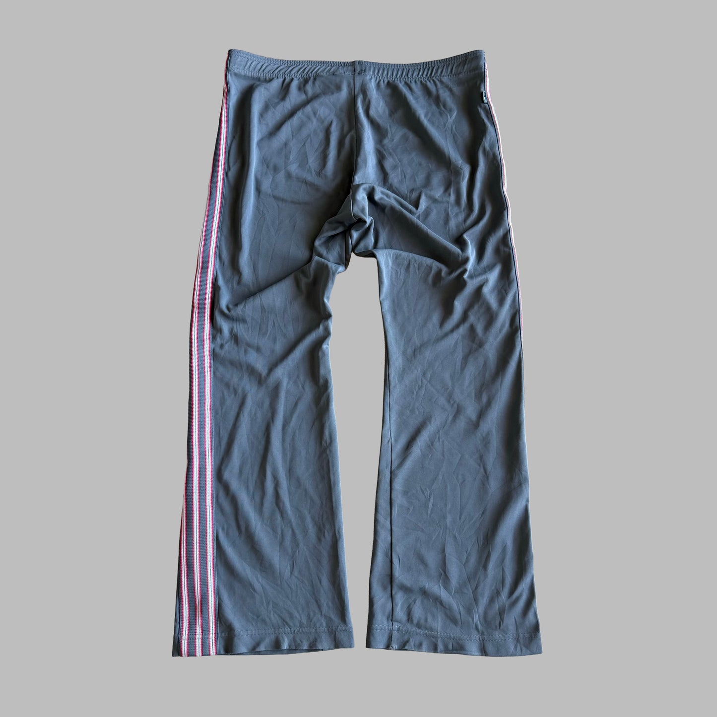 Y2K Adidas Striped Wide Leg Track Pants - M