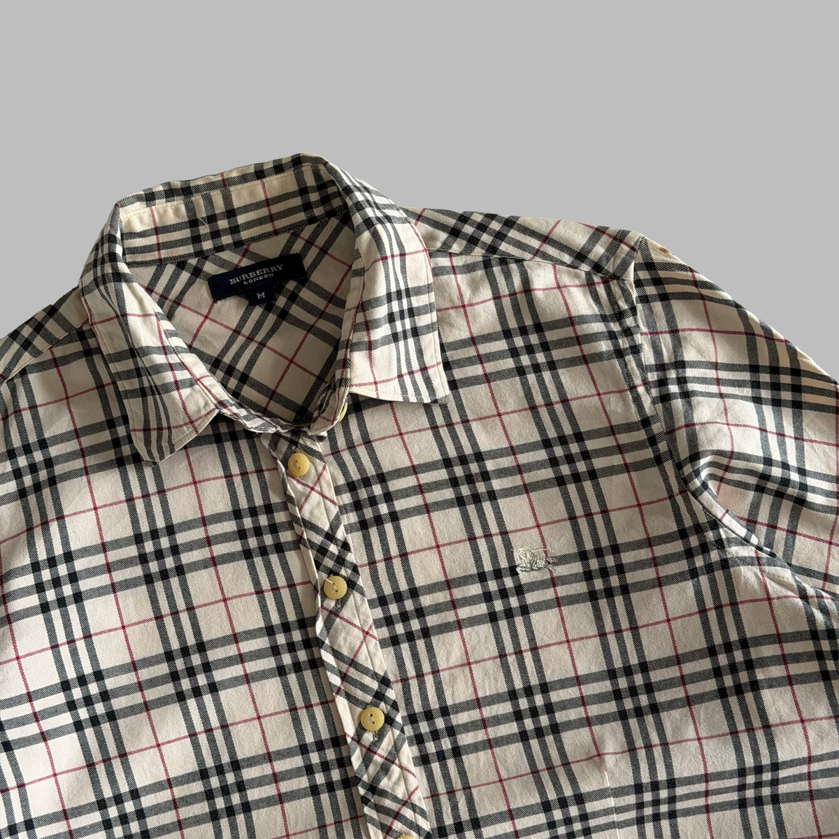 Y2K Burberry Nova Check Fitted Button Up Shirt - M