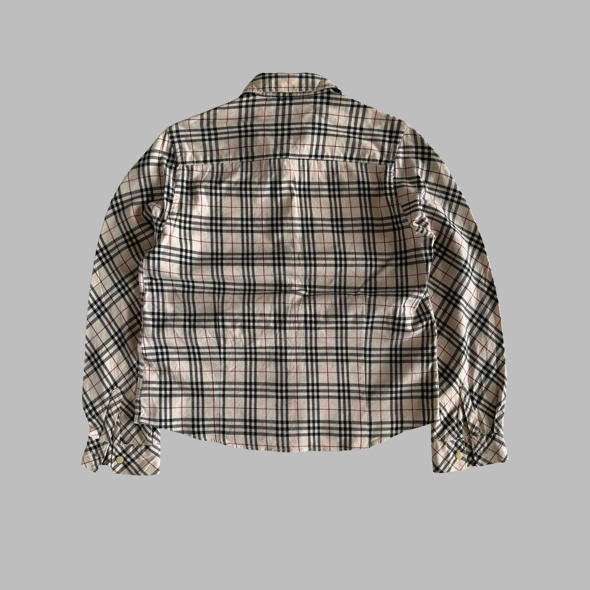 Y2K Burberry Nova Check Fitted Button Up Shirt - M