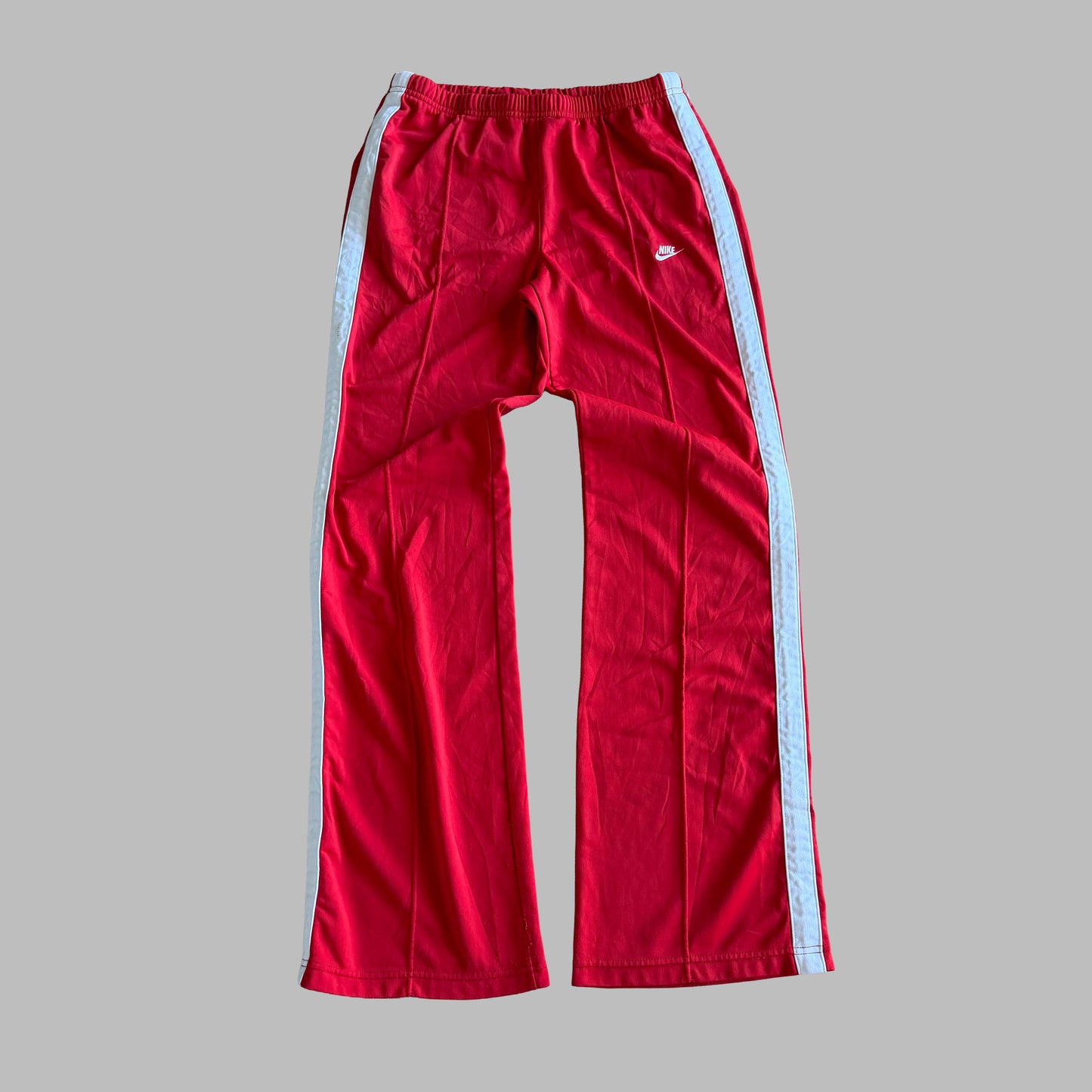 Y2K Nike Striped Wide Leg Cotton Track Pants - S