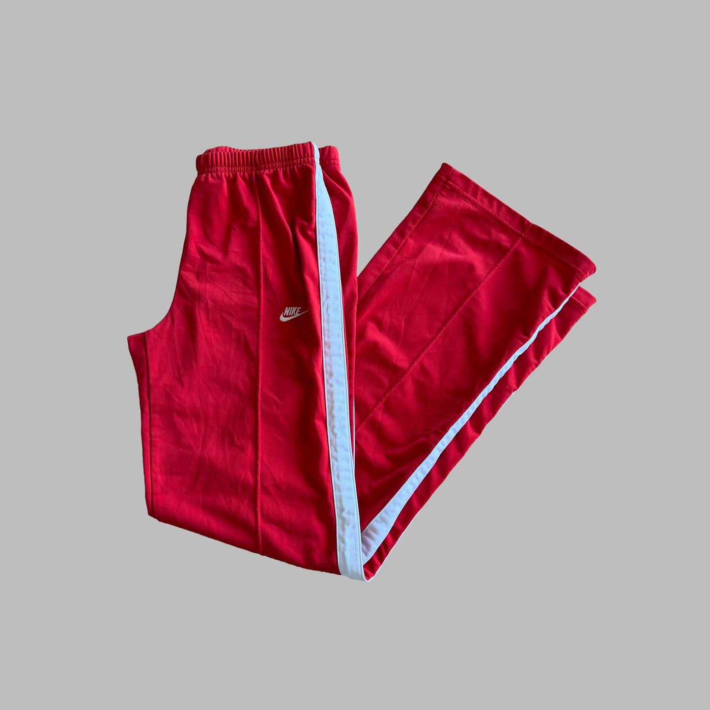 Y2K Nike Striped Wide Leg Cotton Track Pants - S