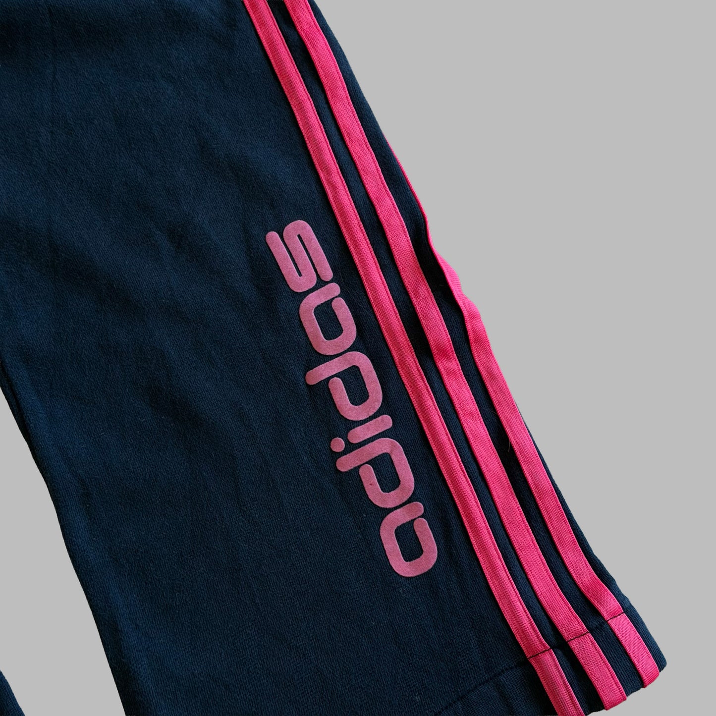 Y2K Adidas Three Stripe Wide Leg Track Pants - S