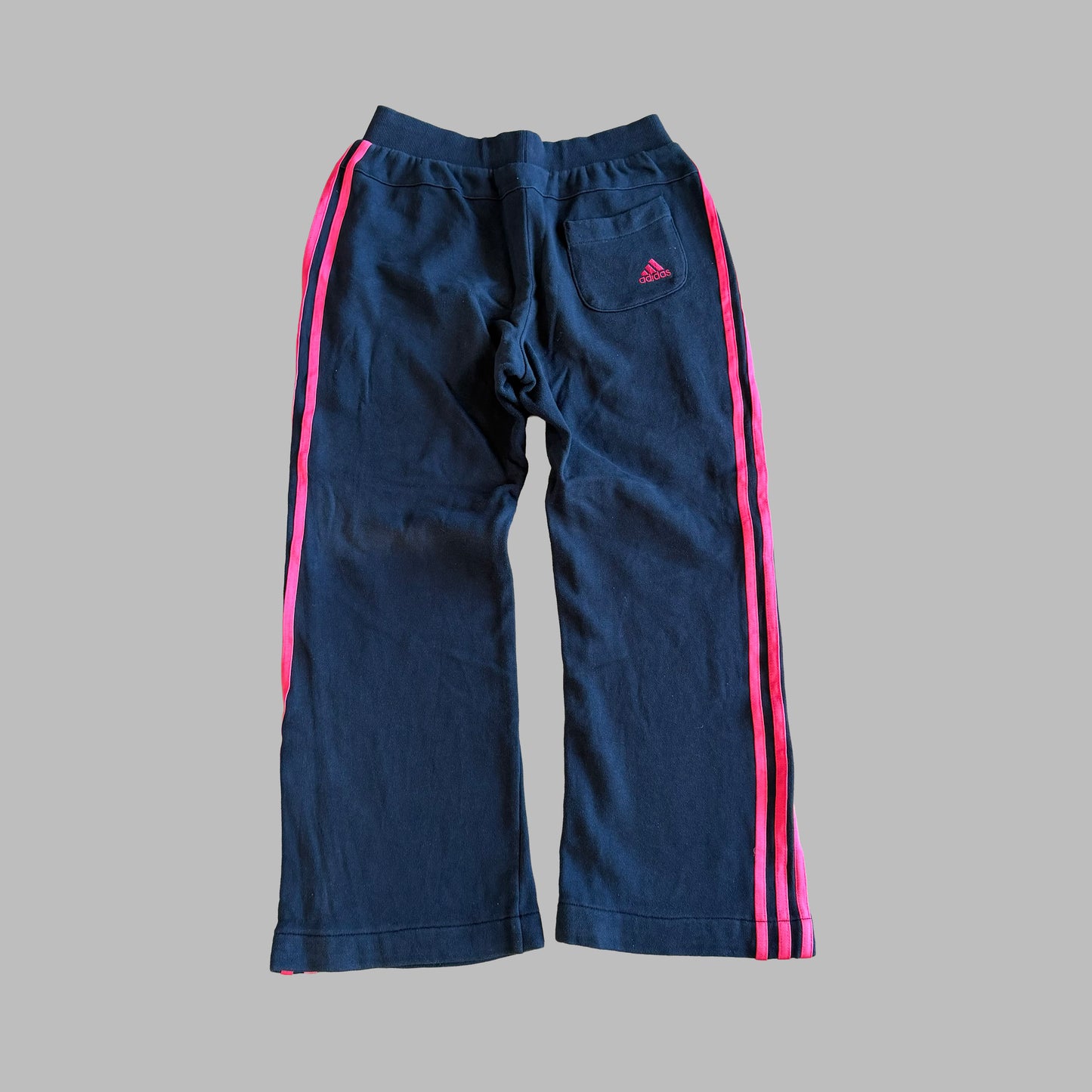 Y2K Adidas Three Stripe Wide Leg Track Pants - S
