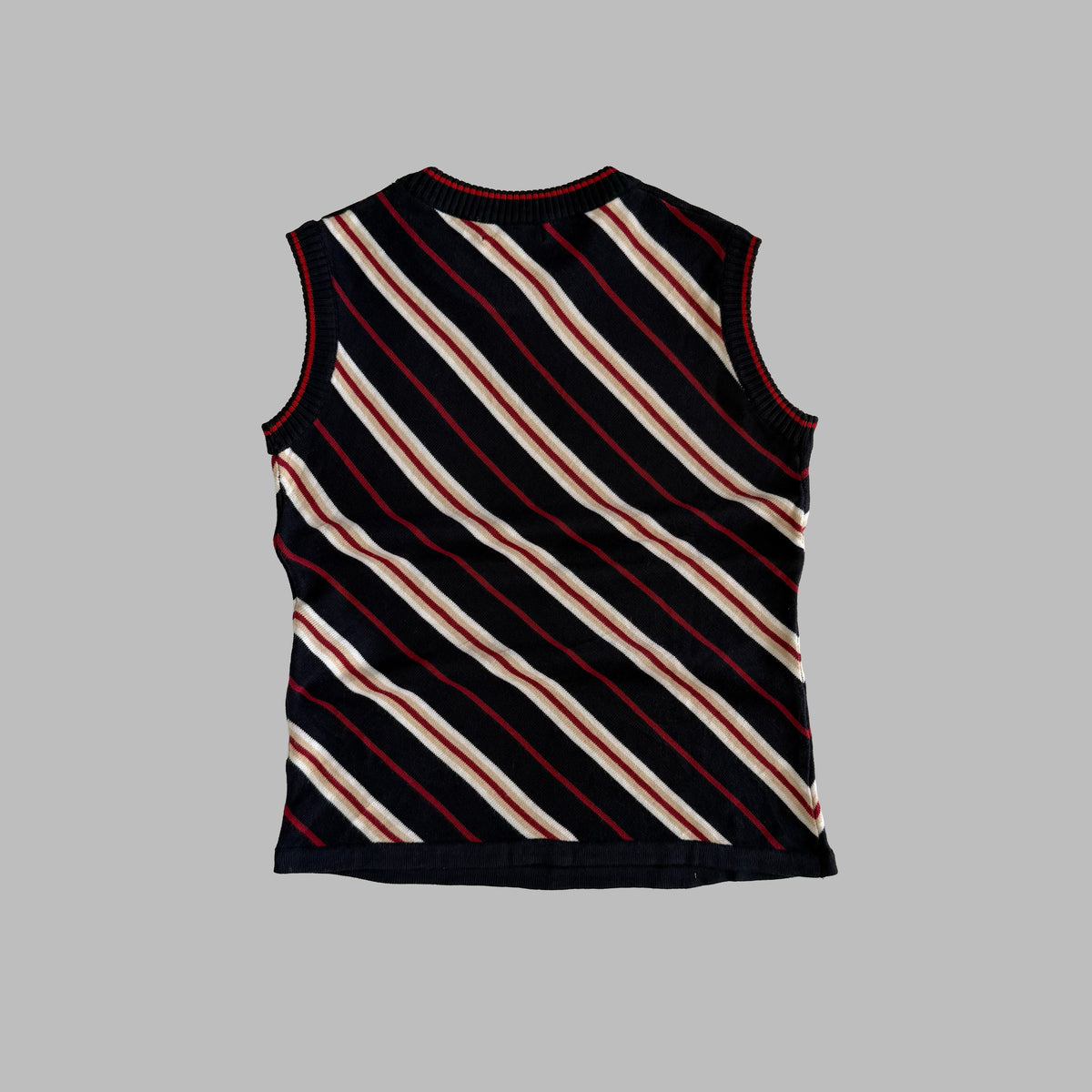 Y2K Burberry Striped Knitted Top - L